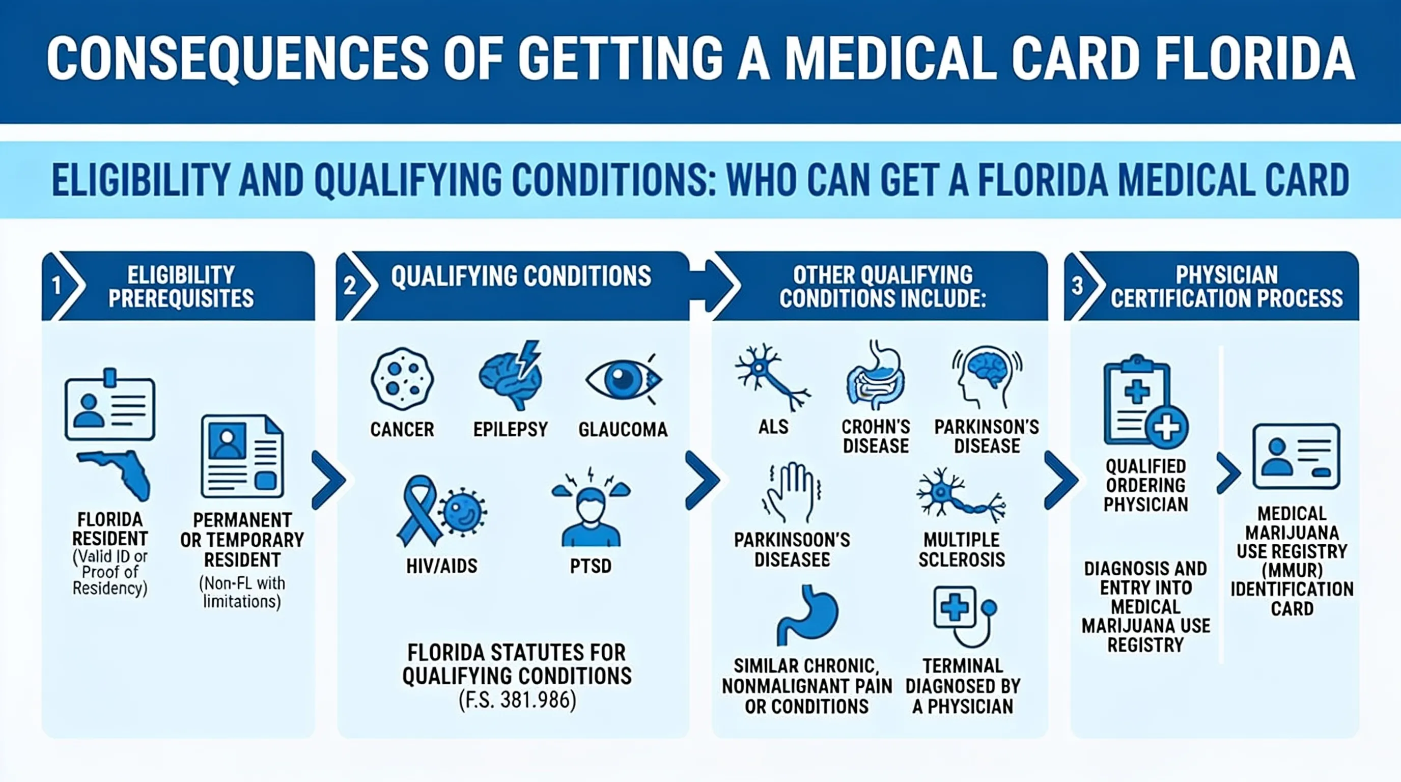 Infographic: Eligibility and Qualifying Conditions: Who Can Get a Florida Medical Card - Consequences of Getting a Medical Ca