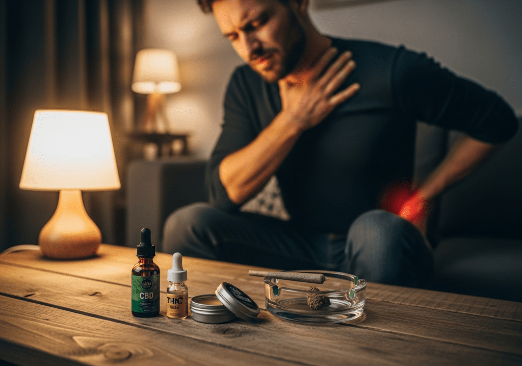 a man using medical marijuana for nerve pain